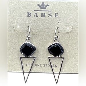 Barse by Leah Tahiti Earrings- Black Onyx-Silver- NWT